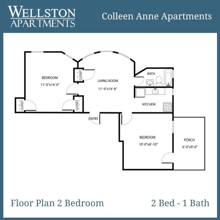 Colleen Floor Plan 1 bed - 1 bath