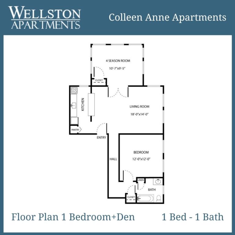 Colleen Floor Plan 1 bed + den