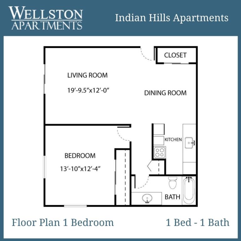 Indian Hills Floor Plan 1 bed 1 Bath