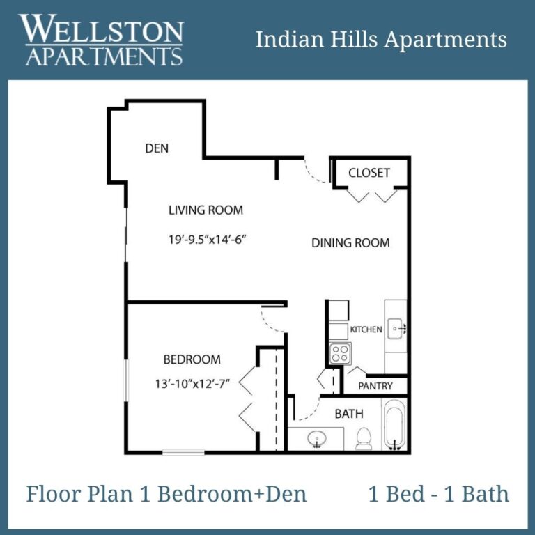 Indian Hills Floor Plan 1 bed with den 1