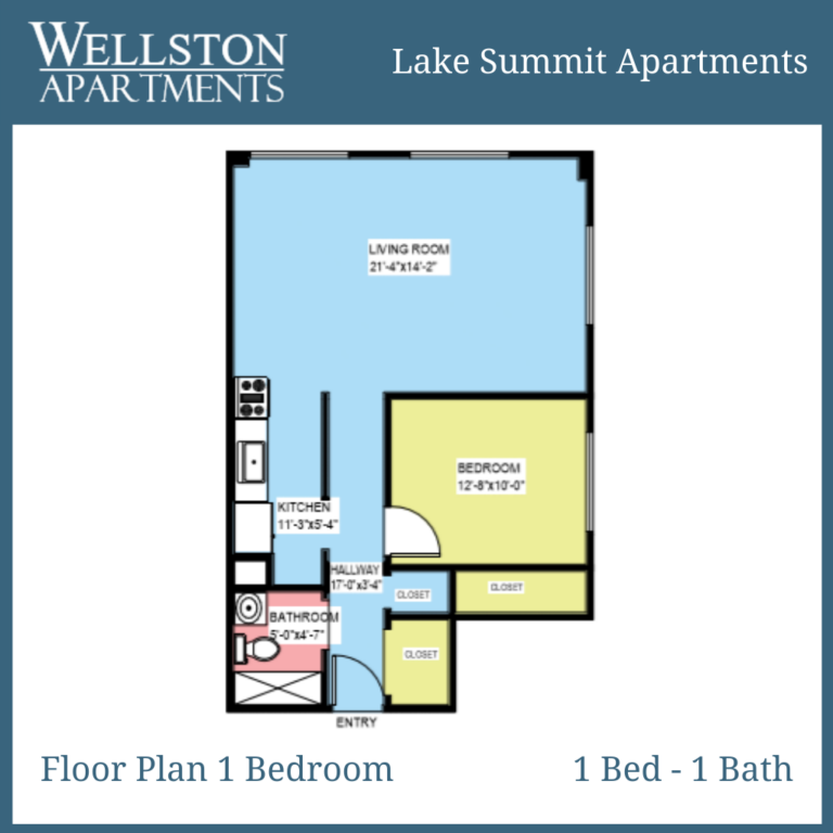 Lake Summit Floor Plan 1 bed