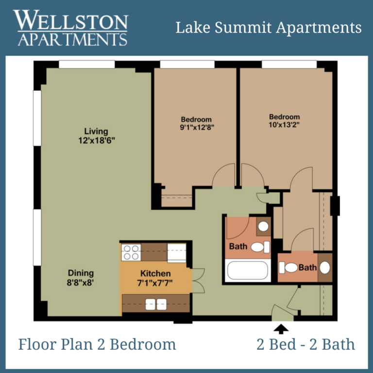 Lake Summit Floor Plan 2 bed