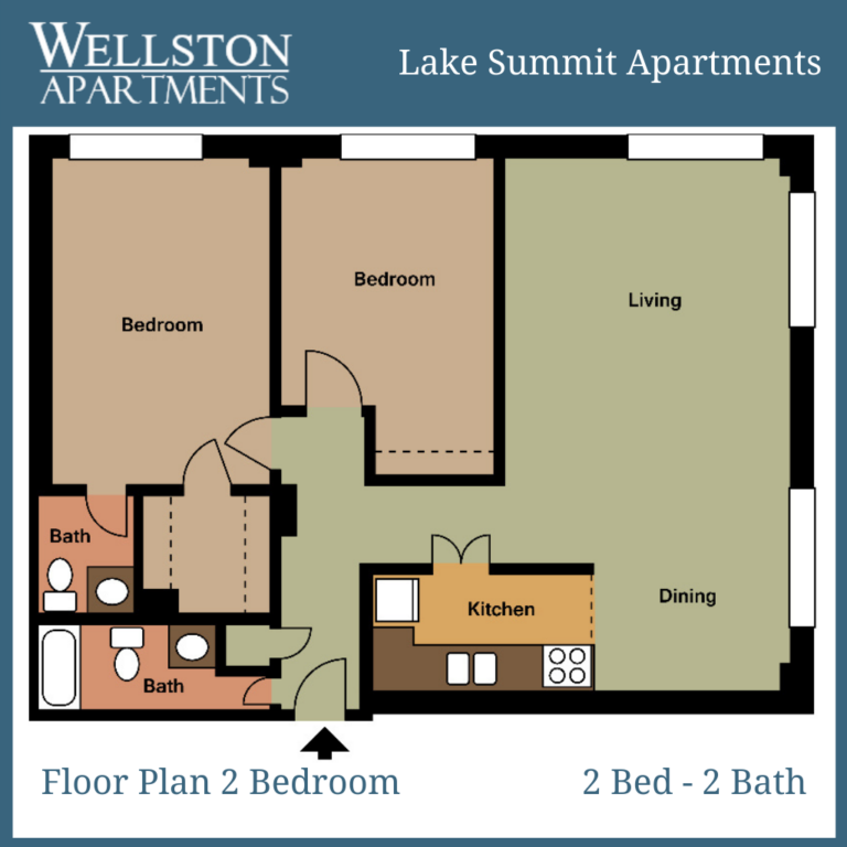 Lake Summit Floor Plan 2 bed 2 bath