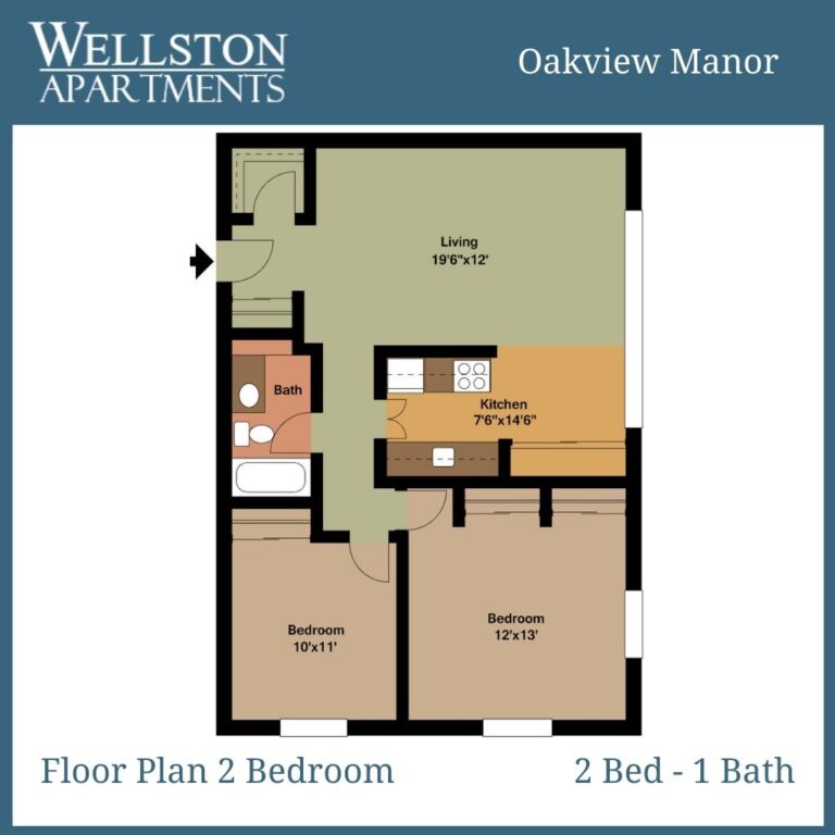 Oakveiw Floor Plan 2 Bed