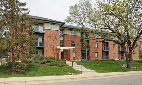 Road View of Front of Apartment Building