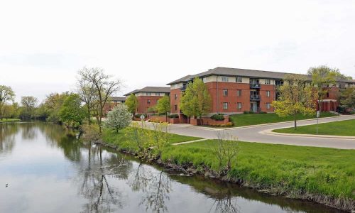 View of Riverwalk Building and River