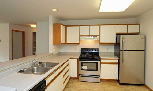 White On Wood Cabinets Kitchen