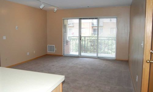 Empty Living Room and Balcony